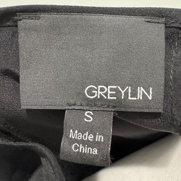 Greylin black long-sleeve mini dress, drawstring tassel waist - Picture 5 of 5